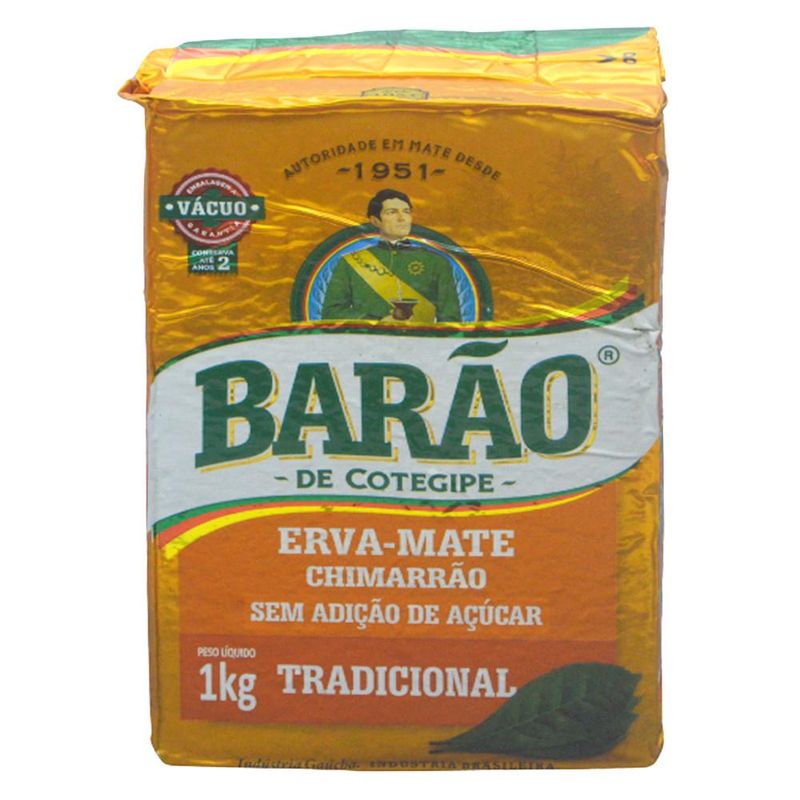 Erva-Mate Tradicional à Vácuo Barão (1KG)