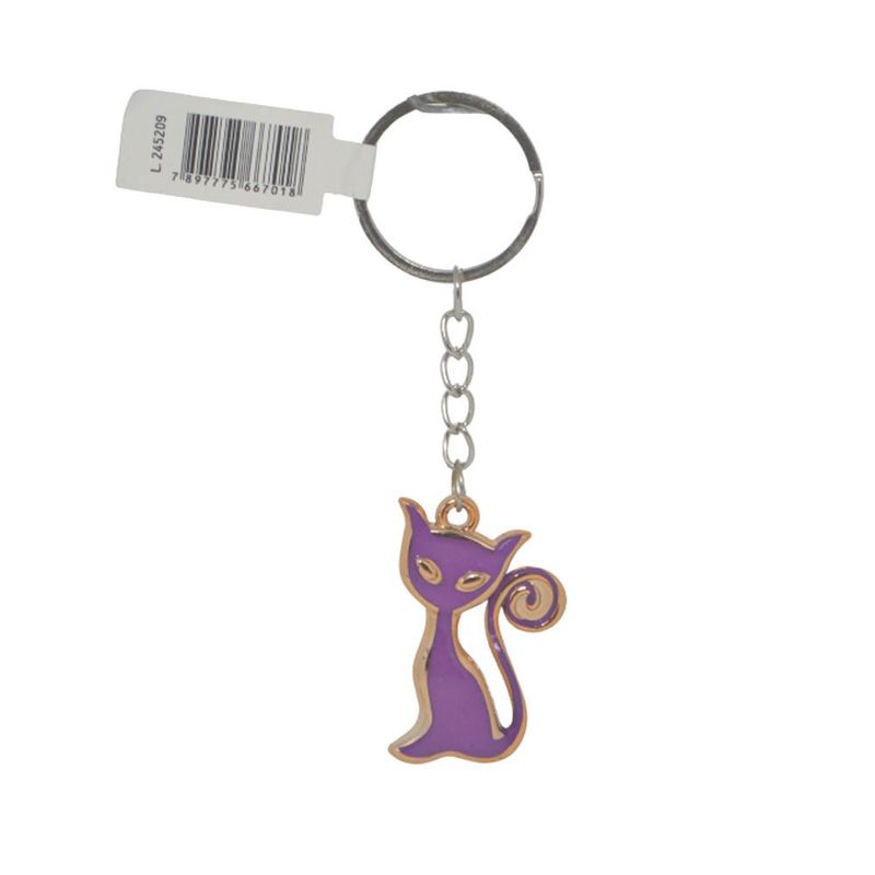 Chaveiro Gatinho Roxo 4cm Make+ (01 unidade)