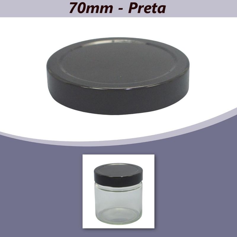 Tampa Metálica Genérica 70mm Preta (01 unidade)