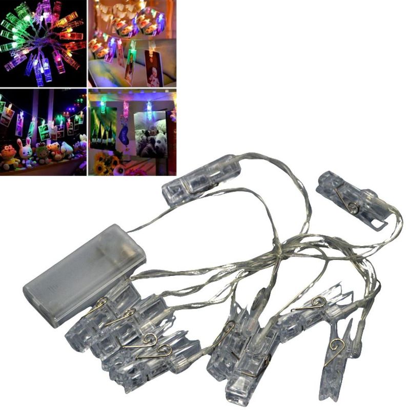 Varal Luminoso de Led Prendedor C/ 10 Leds Colorido de 2 metros (01 unidade)