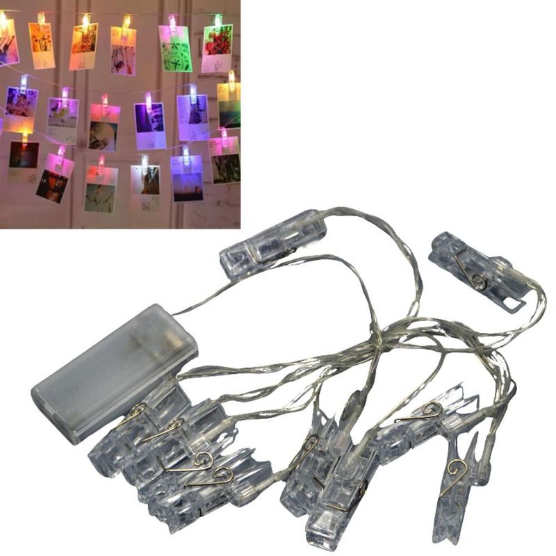 Varal Luminoso de Led Prendedor C/ 10 Leds Colorido de 2 metros (01 unidade)