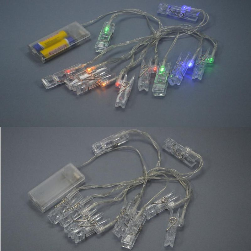 Varal Luminoso de Led Prendedor C/ 10 Leds Colorido de 2 metros (01 unidade)