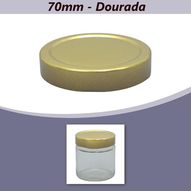 Tampa Metálica Genérica 70mm Dourada (01 unidade)