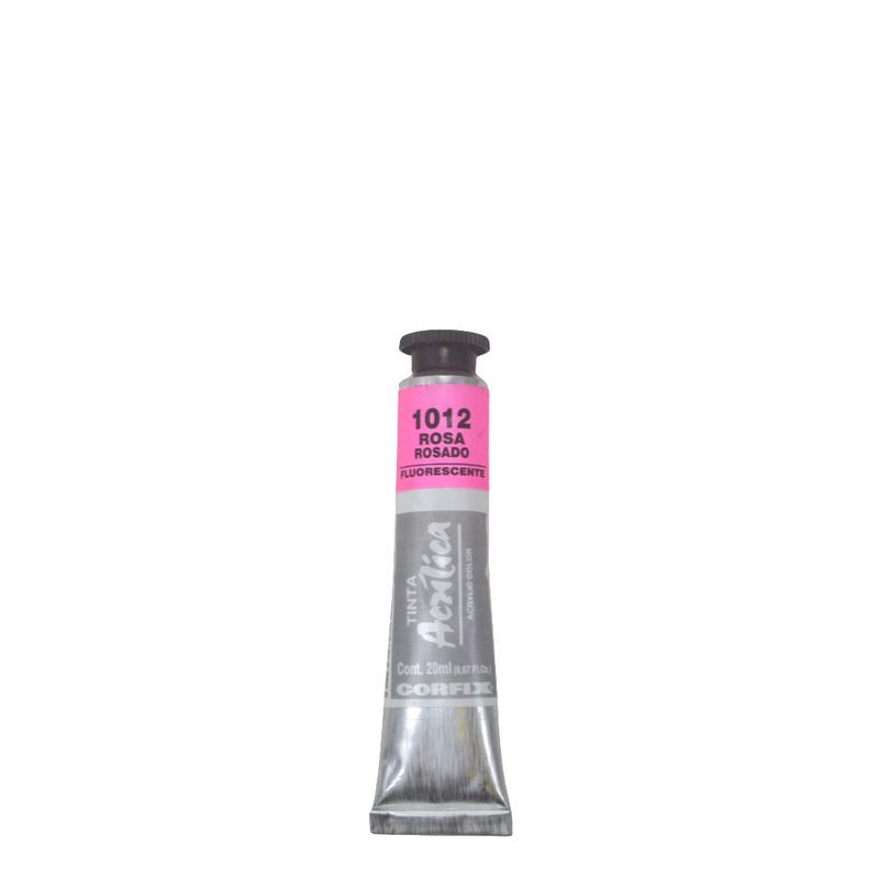 Tinta Acrílica Acrylic Color Fluorescente Bisnaga 20ml Corfix (01 unidade)-1012-rosa