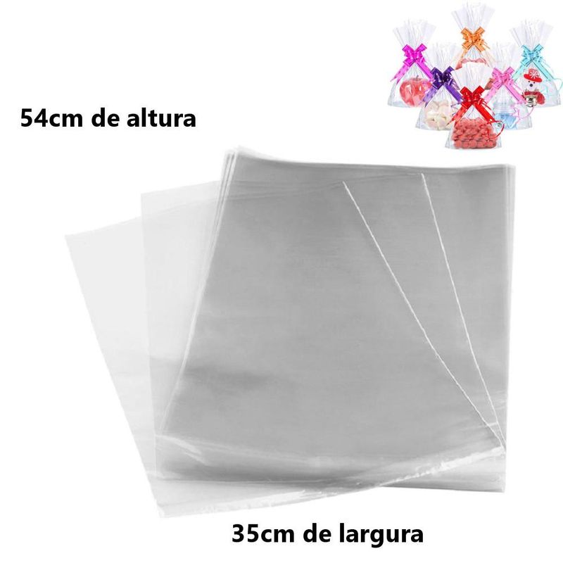 Saco P/ Presente Transparente 35X54cm Riacho Embalagens (50 unidades)