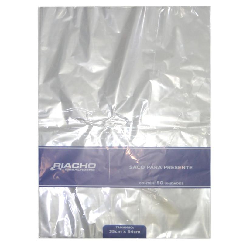 Saco P/ Presente Transparente 35X54cm Riacho Embalagens (50 unidades)