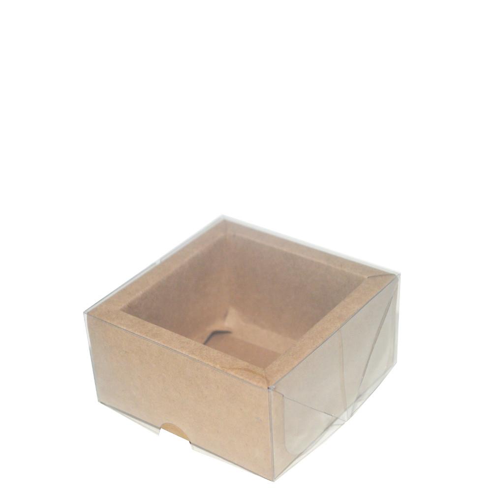 Caixa Alta C/ Moldura P/ 4 Doces Kraft 5x8x8cm C4638 Ideia