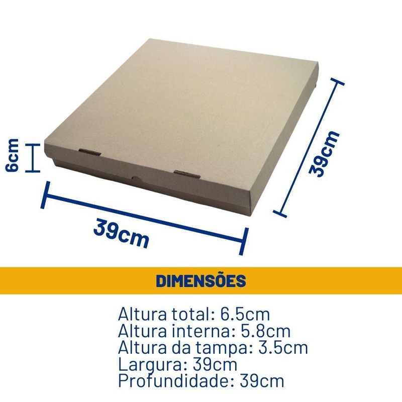 Caixa de Papelão DS 390 Kraft P/ Doces e Salgados 39x39x6cm (01 unidade)
