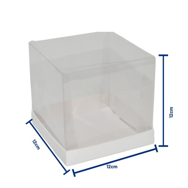 Caixa de Papel Branca C/ Tampa Transparente Essencial 12x12x12cm Ref. C5270 Ideia (01 unidade)