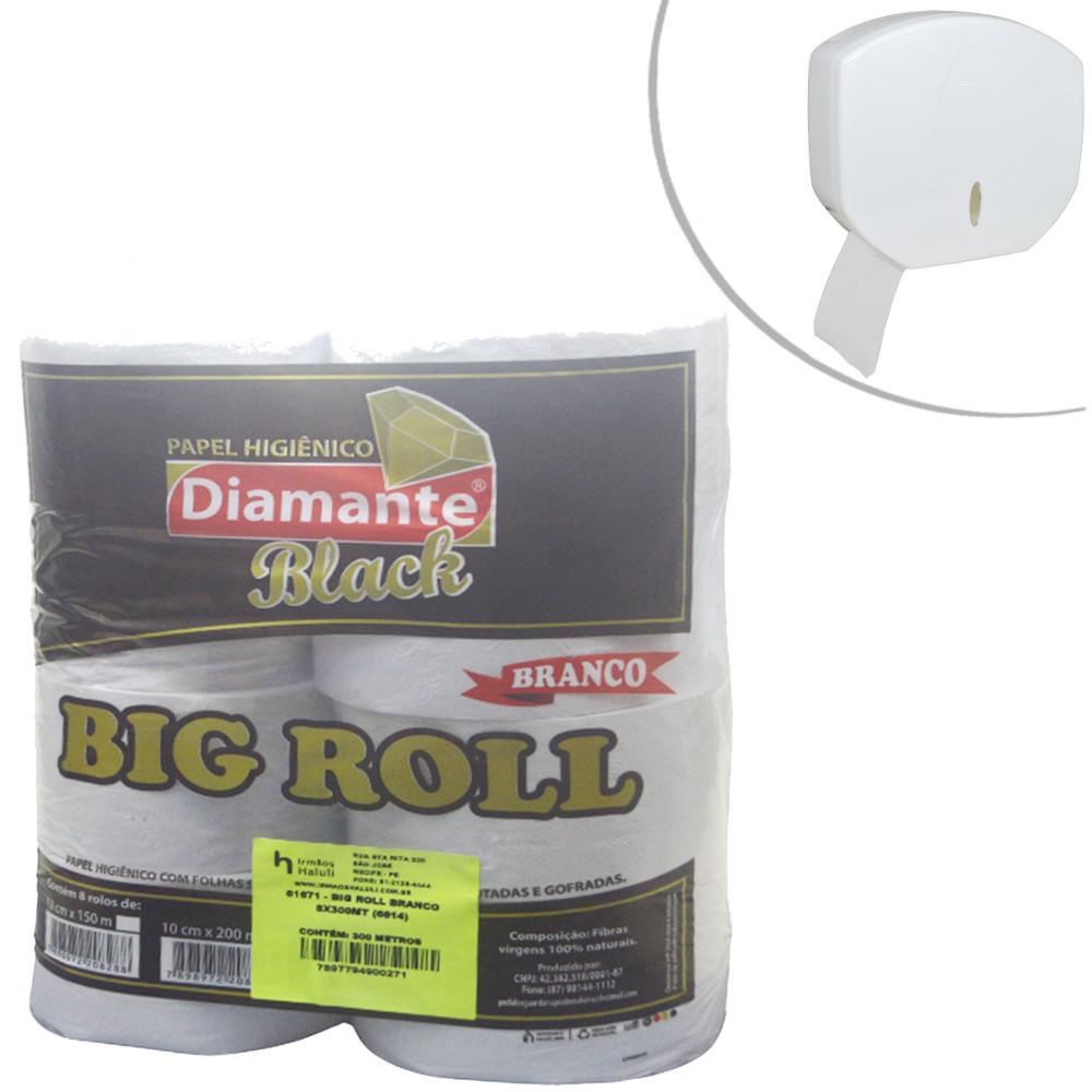 Papel Higiênico Branco Big Roll 10cmx300mts Diamante Black