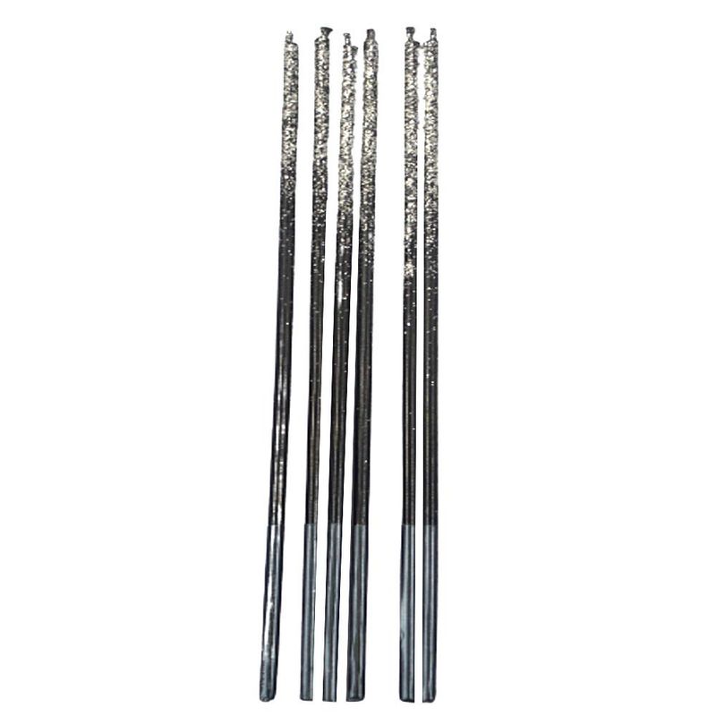 Vela Palito Gigante C/ Glitter Prata 17cm Silver Festas (06 Unidades)