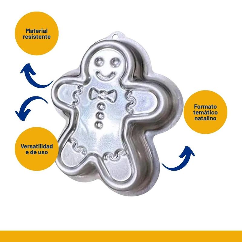 Forma de Alumínio Boneco de Natal M P/ Bolo e Doces Caparroz (01 unidade)