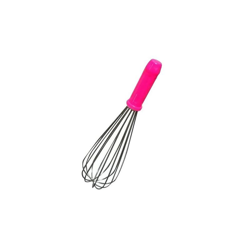 Batedor de Ovos (Fuet) de Aço Inox Rosa Pink 25x7cm Solrac (01 unidade)