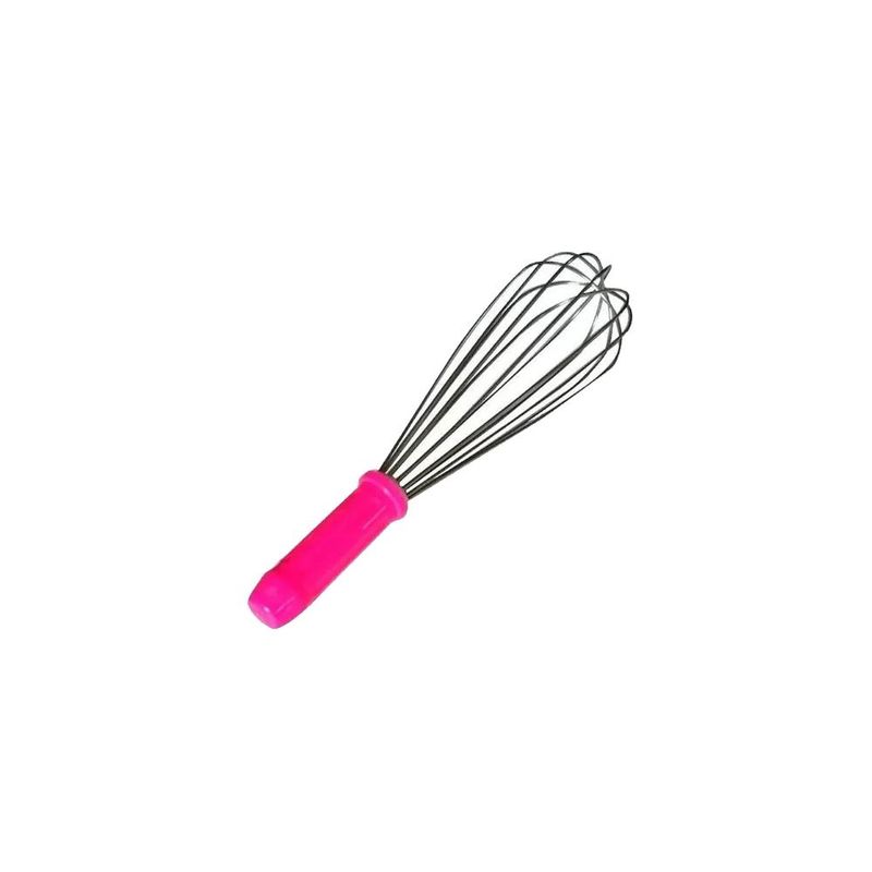 Batedor de Ovos (Fuet) de Aço Inox Rosa Pink 25x7cm Solrac (01 unidade)