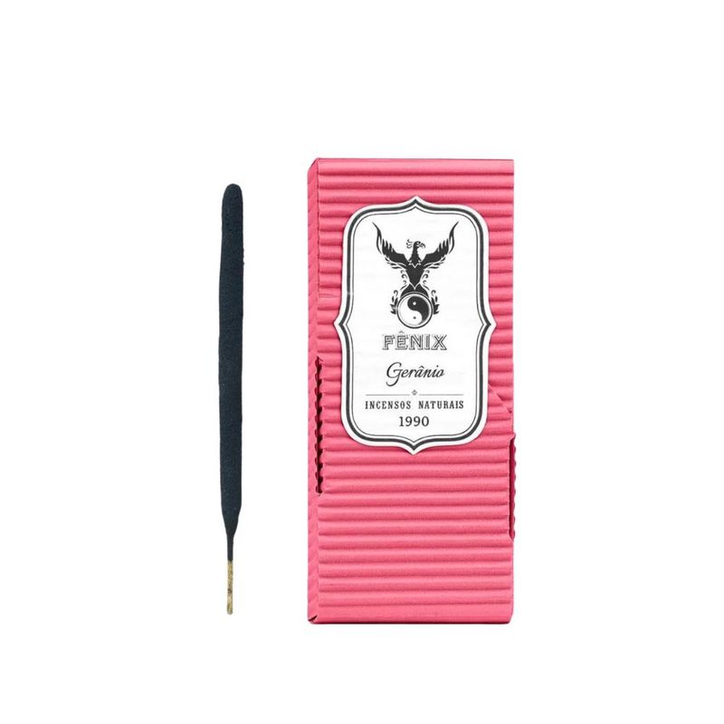 Incenso Natural de Gerânio C/ 9 Varetas Fênix Incenso (25 gramas)