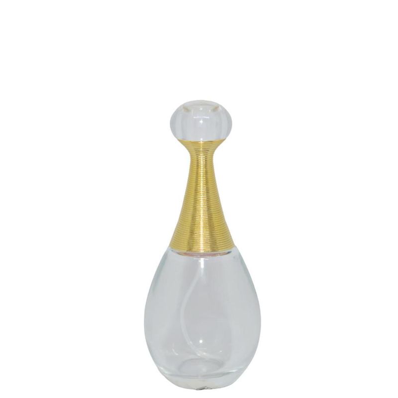 Frasco de Vidro Porta Perfume C/ Tampa e Válvula Spray Dourada 50ml Ref. BM362879 BM36 (01 unidade)