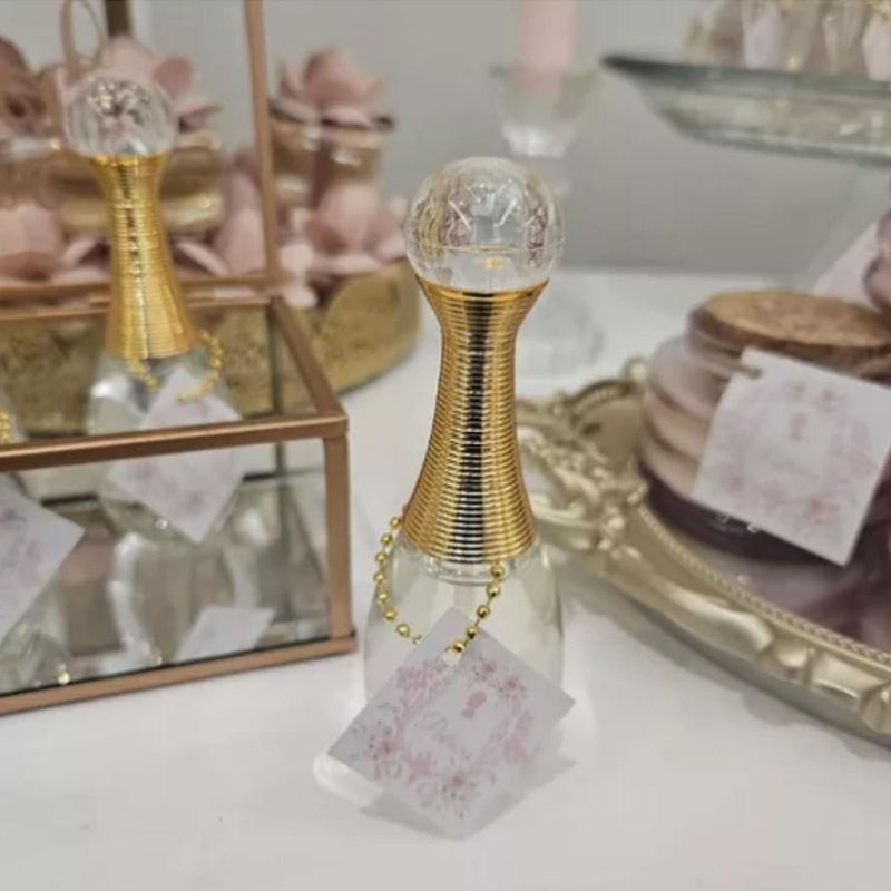 Frasco de Vidro Porta Perfume C/ Tampa e Válvula Spray Dourada 50ml Ref. BM362879 BM36 (01 unidade)