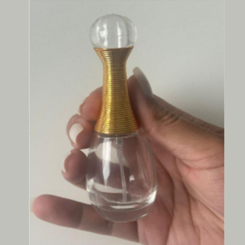 Frasco de Vidro Porta Perfume C/ Tampa e Válvula Spray Dourada 50ml Ref. BM362879 BM36 (01 unidade)