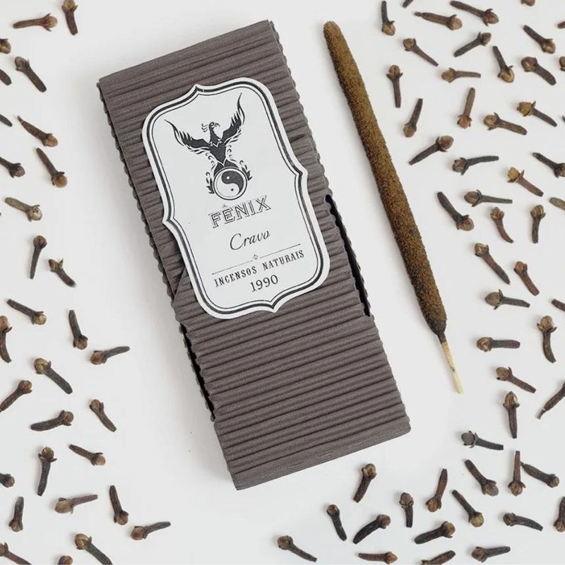 Incenso Natural de Cravo C/ 9 Varetas Fênix Incenso (25 gramas)