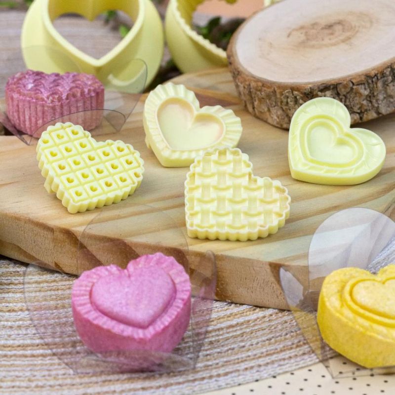 Moldes P/ Ejetor Max Corações Babados BlueStar (06 unidades)