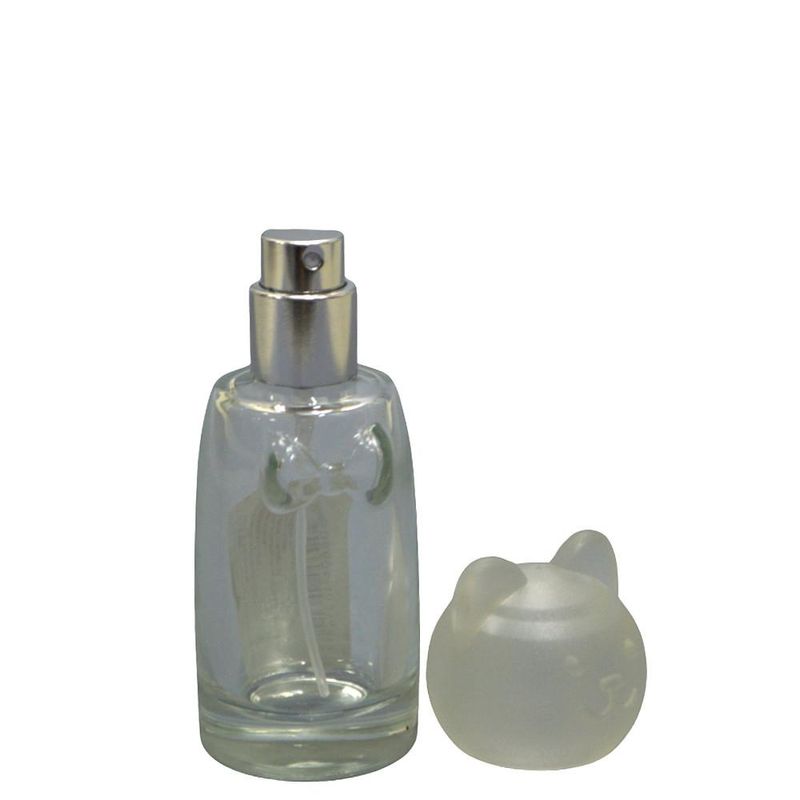 Frasco de Vidro Porta Perfume FY Urso C/ Tampa e Válvula Spray Prata 30ml Ref. W410955 BM36 (01 unidade)