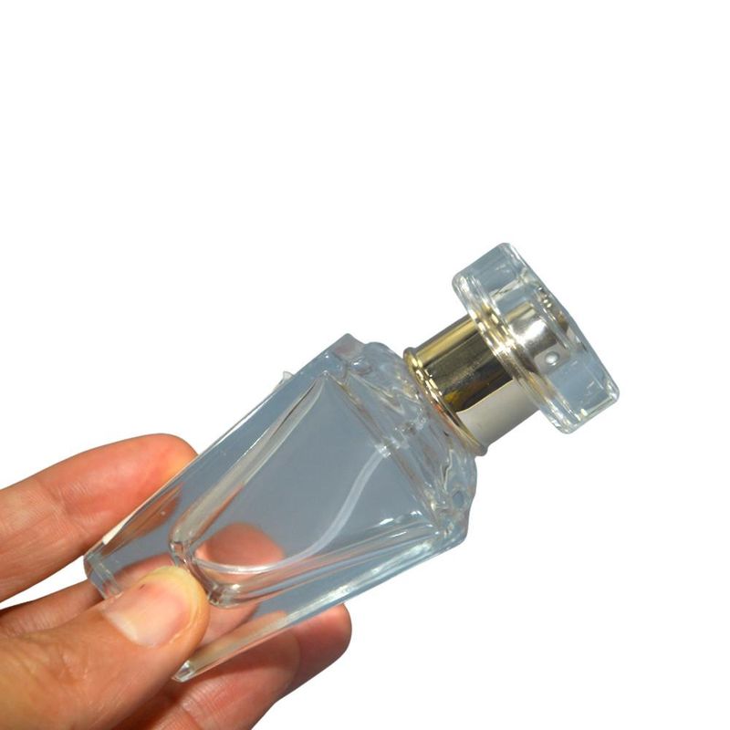 Frasco de Vidro Porta Perfume FY C/ Tampa e Válvula Spray Dourada 30ml Ref. W410953 BM36 (01 unidade)