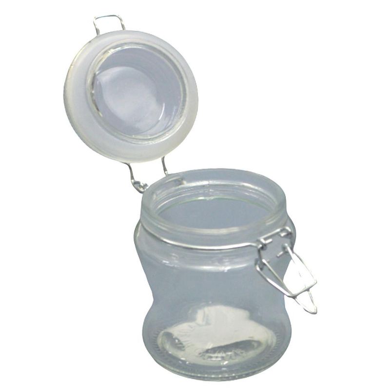 Pote de Vidro Fechamento Hermético C/ Trava P/ Biscoito 180ml PraCaza (01 unidade)