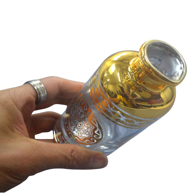 Garrafa Decorada Porta Perfume C/ Tampa Bola Estilo Árabe 200ml Ref. BM362972 BM36 (01 unidade)
