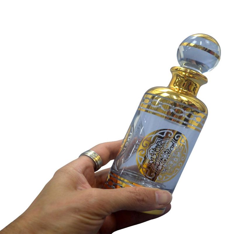 Garrafa Decorada Porta Perfume C/ Tampa Bola Estilo Árabe 200ml Ref. BM362972 BM36 (01 unidade)