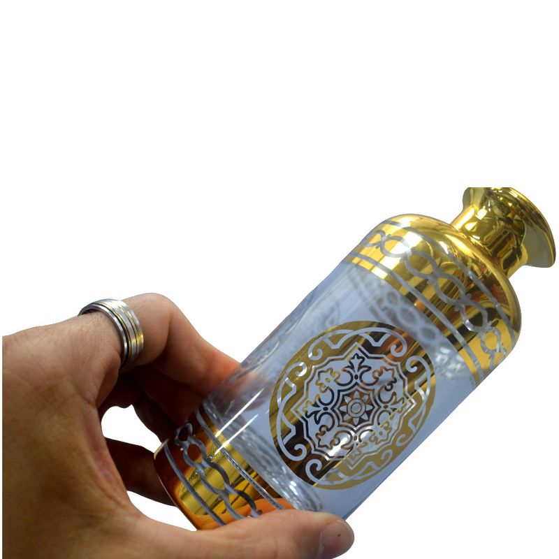 Garrafa Decorada Porta Perfume C/ Tampa Bola Estilo Árabe 200ml Ref. BM362972 BM36 (01 unidade)
