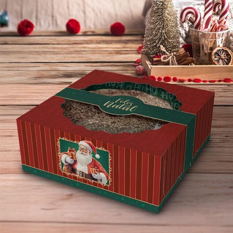 Caixa P/ Bolo Guirlanda Noel C5703 Ideia (01 unidade)