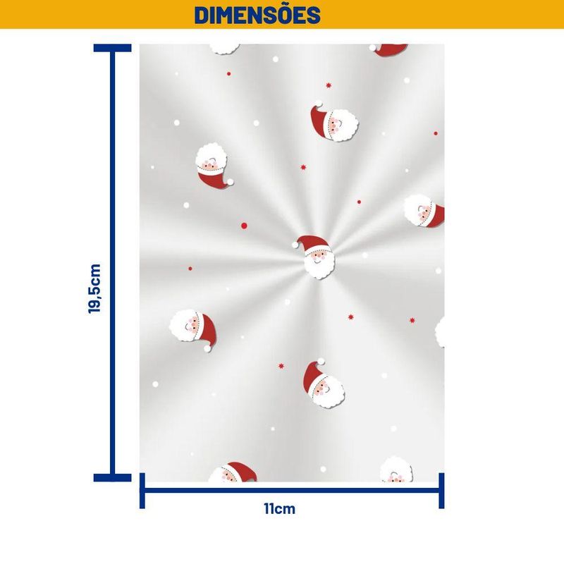 Saco P/ Presente Papai Noel Joyful 15x29cm Cromus (50 unidades)