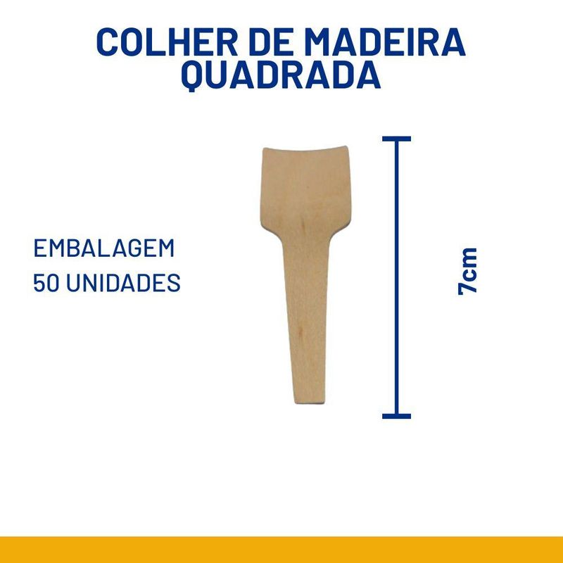Mini Colher de Madeira Natura 7cm Silver Festa (50 unidades)