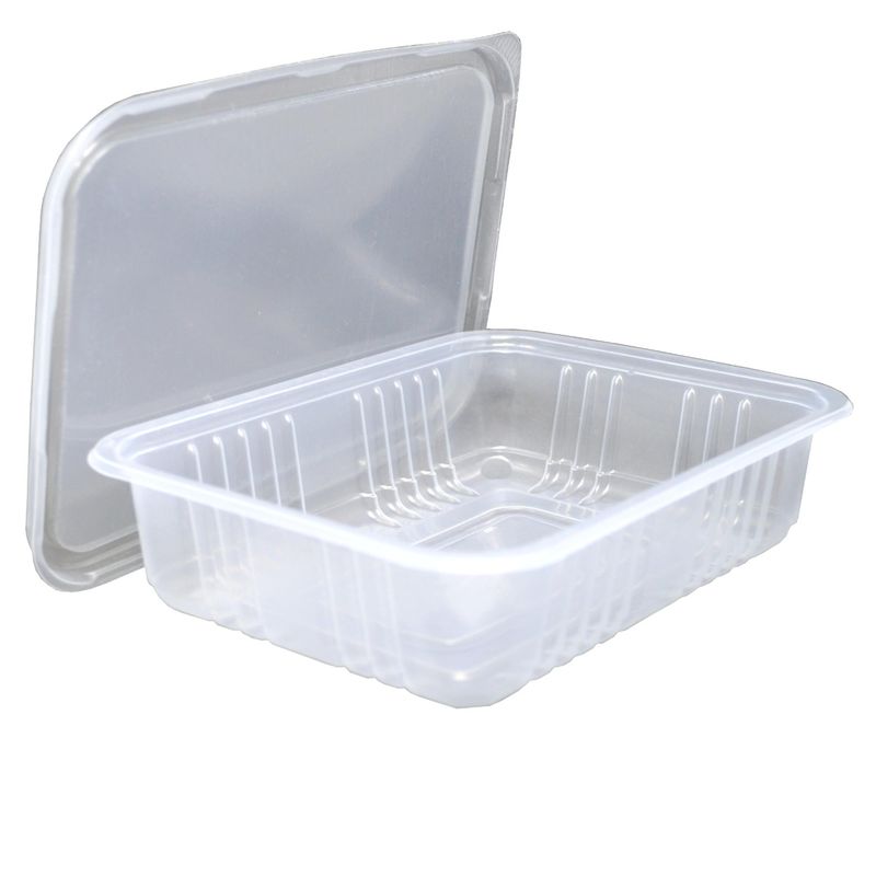 Kit Marmita Retangular Transparente com Tampa Ref. G 302 700ml Galvanotek (10 unidades)