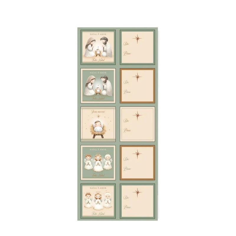 Adesivos Quadrado P/ Presente Belém Cromus (10 unidades)