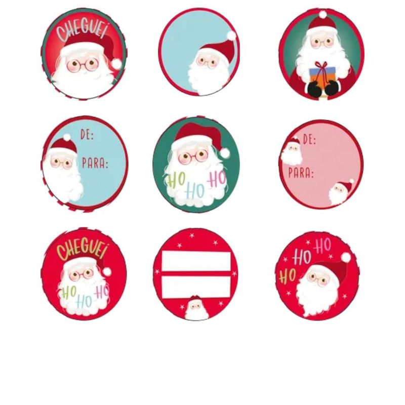 Adesivos Redondo P/ Presente Papai Noel (10 unidades)