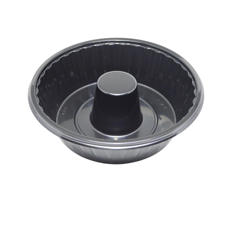 Forma Redonda C/ Tubo Preta em PET com Tampa Transparente Ref. G 234 Galvanotek (01 unidade)