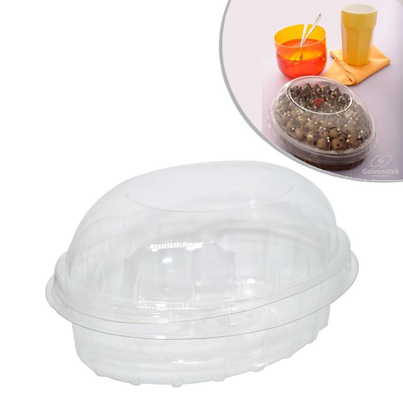 Mini Colomba Oval Transparente C/ Tampa Ref. G 34P 1000ml Galvanotek (1 unidade)