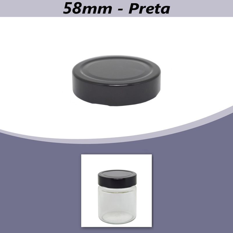 Tampa Metálica 58mm Preta Premier Pack (01 unidade)