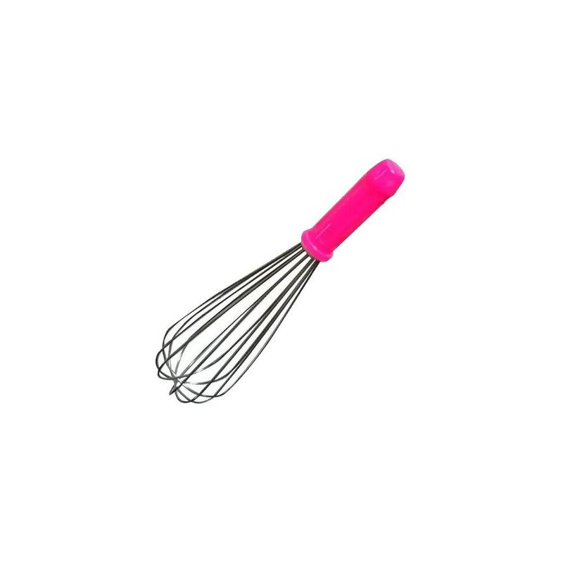 Batedor de Ovos (Fuet) de Aço Inox Rosa Pink 25x7cm Solrac (01 unidade)