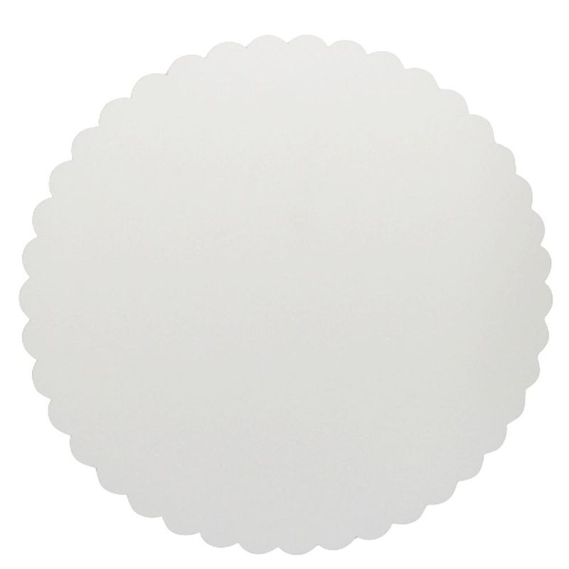 Cake Board de MDF Redondo Ondulado Escalope Branco Curifest (01 Unidade)-18cm