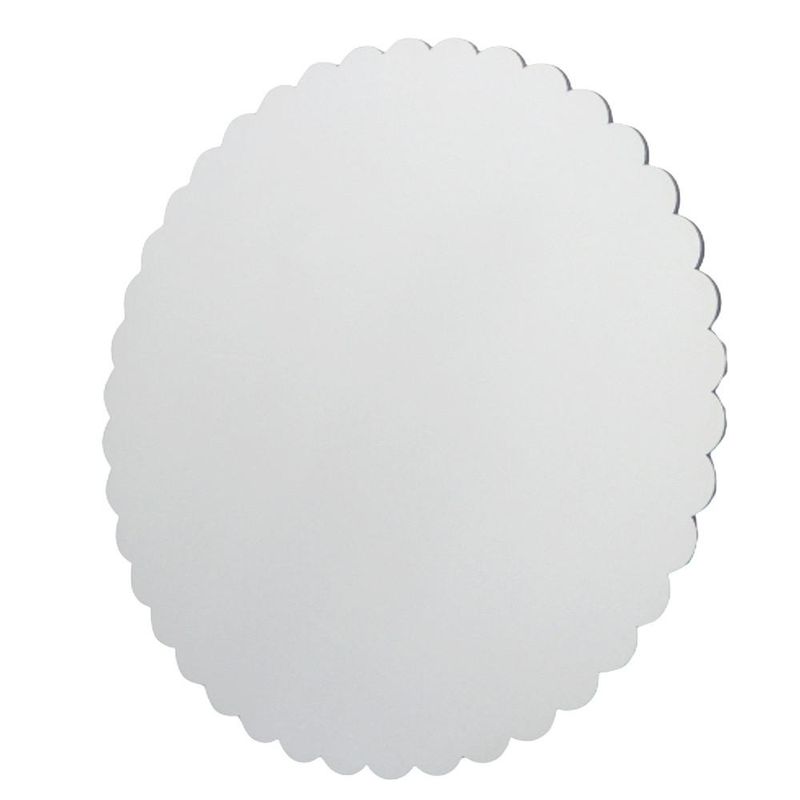 Cake Board de MDF Redondo Ondulado Escalope Branco Curifest (01 Unidade)-18cm