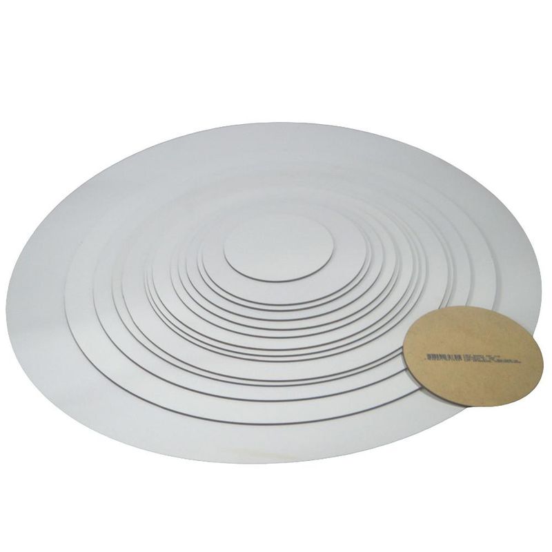 Cake Board de MDF Redondo 3mm Branco Curifest (01 Unidade)-12cm