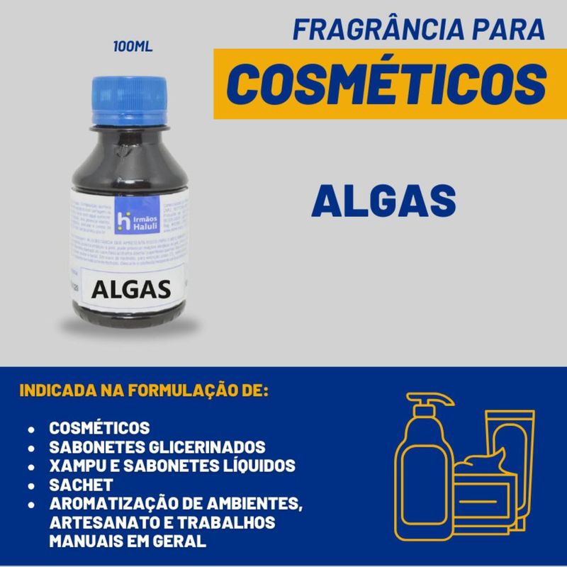 Essência Algas para Cosméticos e Sabonetes Linha Azul Irmãos Haluli (100ml)