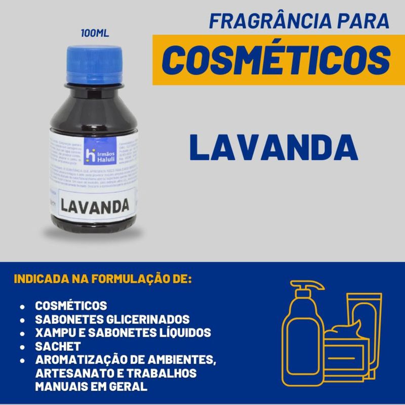 Essência Lavanda para Cosméticos e Sabonetes Linha Azul Irmãos Haluli (100ml)