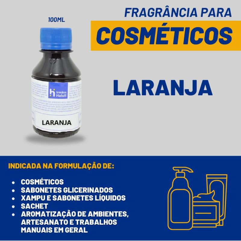 Essência Laranja para Cosméticos e Sabonetes Linha Azul Irmãos Haluli (100ml)