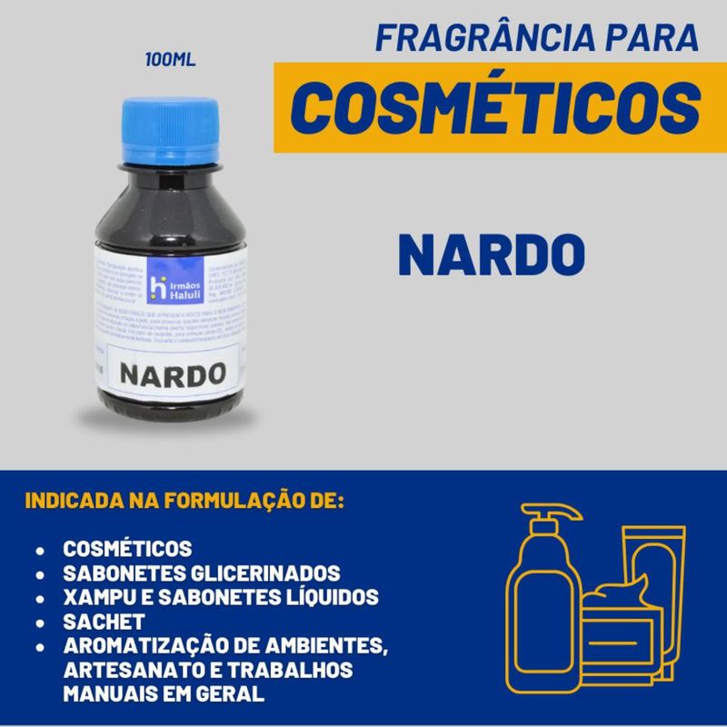 Essência Nardo para Cosméticos e Sabonetes Linha Azul Irmãos Haluli (100ml)