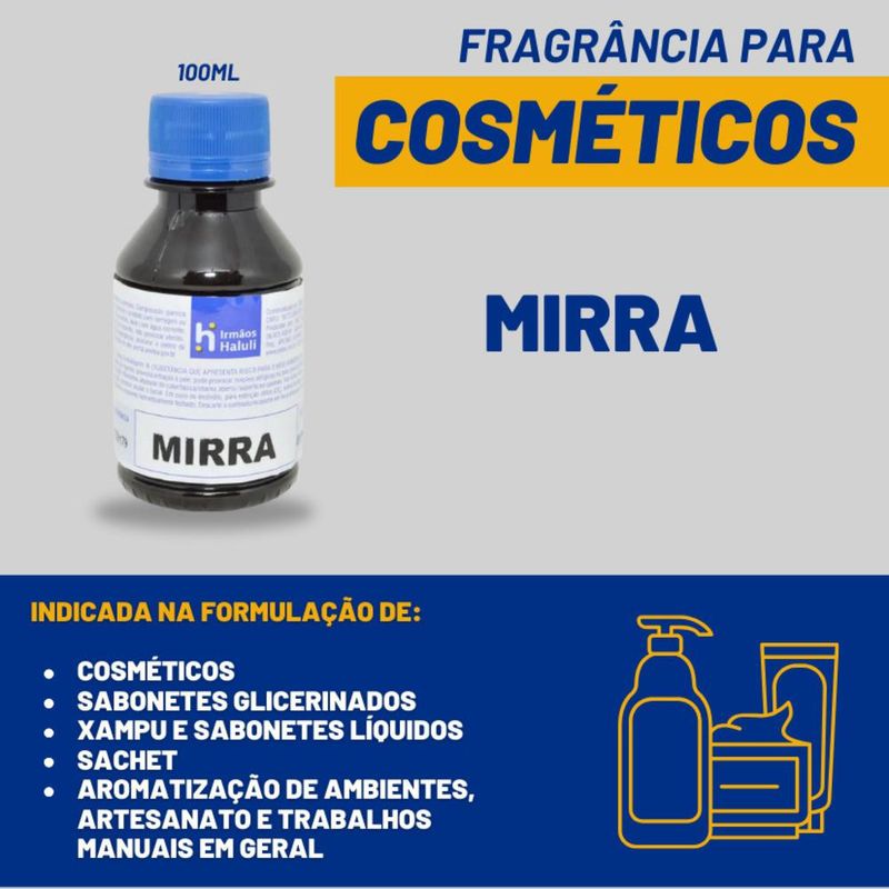 Essência Mirra para Cosméticos e Sabonetes Linha Azul Irmãos Haluli (100ml)