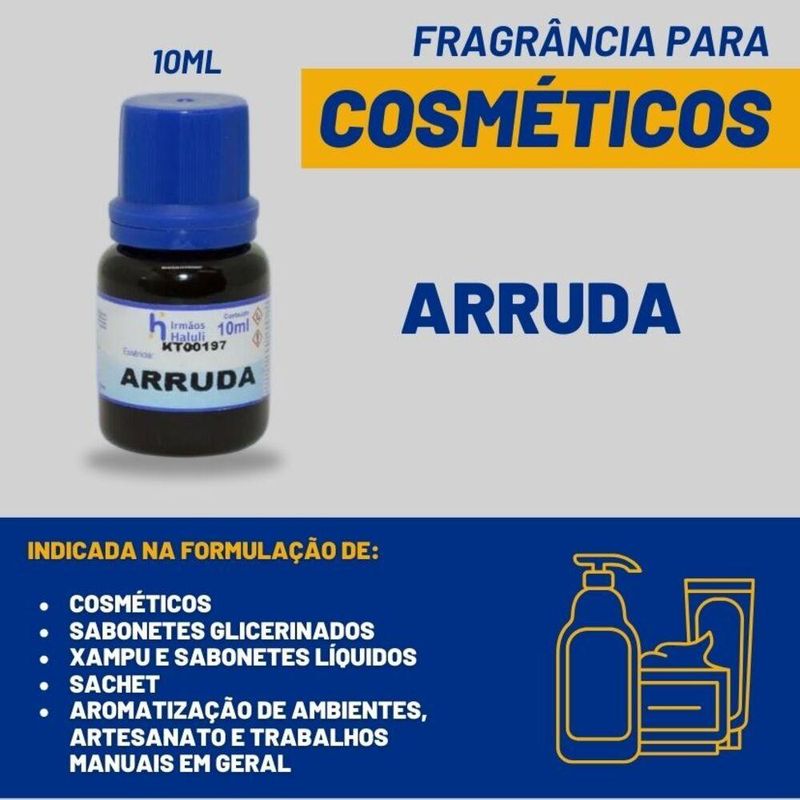 Essência Arruda para Cosméticos e Sabonetes Linha Azul Irmãos Haluli (10ml)