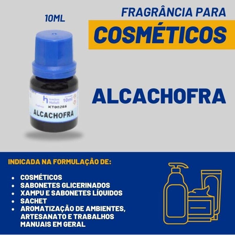 Essência Alcachofra para Cosméticos e Sabonetes Linha Azul Irmãos Haluli (10ml)